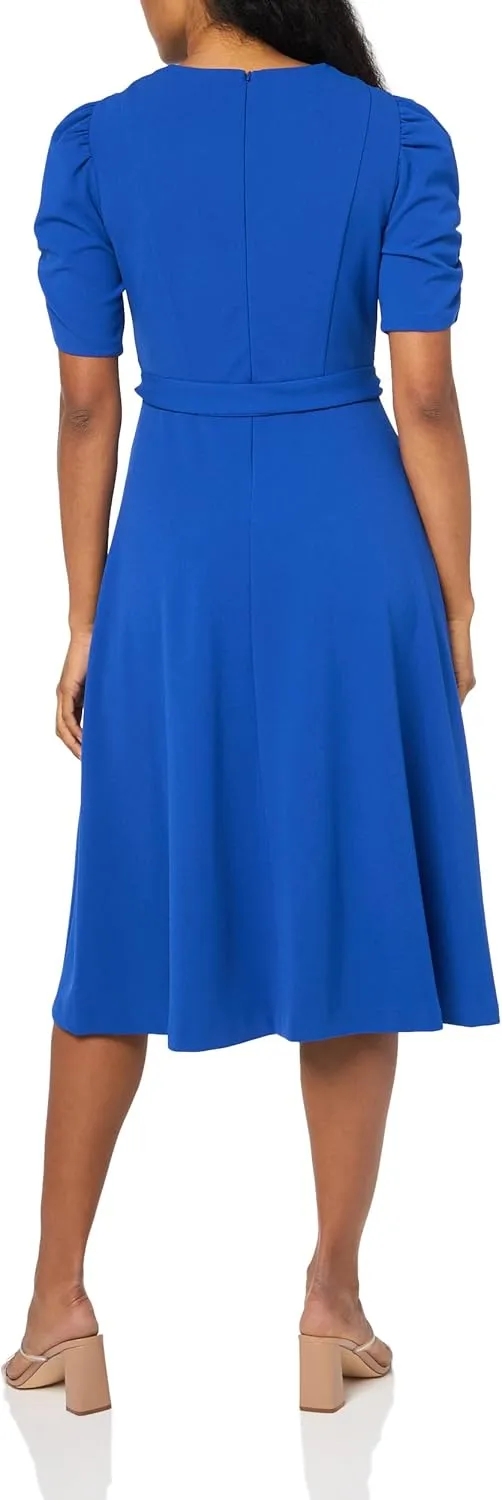 DKNY Women's Jewel Neck Scuba Crepe Dress