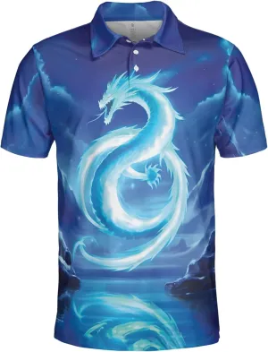 Dragon Polo Shirts for Men - Mythical Creature Men's Regular Fit Quick Dry Golf Polo Shirt Series 06