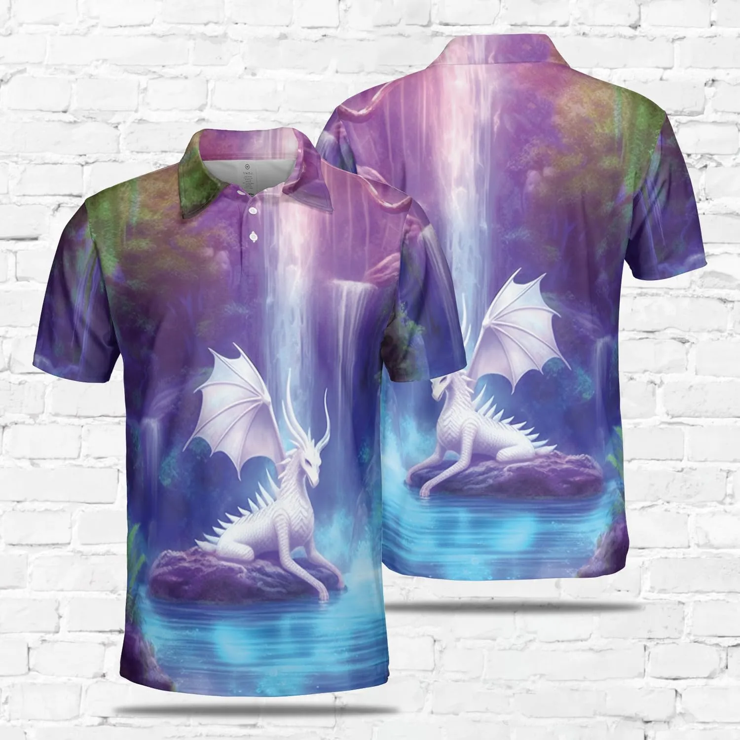 Dragon Polo Shirts for Men - Mythical Creature Men's Regular Fit Quick Dry Golf Polo Shirt Series 06