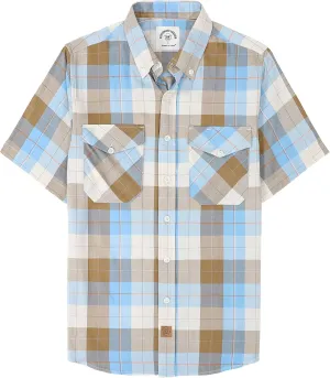 Dubinik Mens Short Sleeve Button Down Mens Button Up Short Sleeve Two Pockets Soft Vintage Regular Fit Mens Casual Shirts