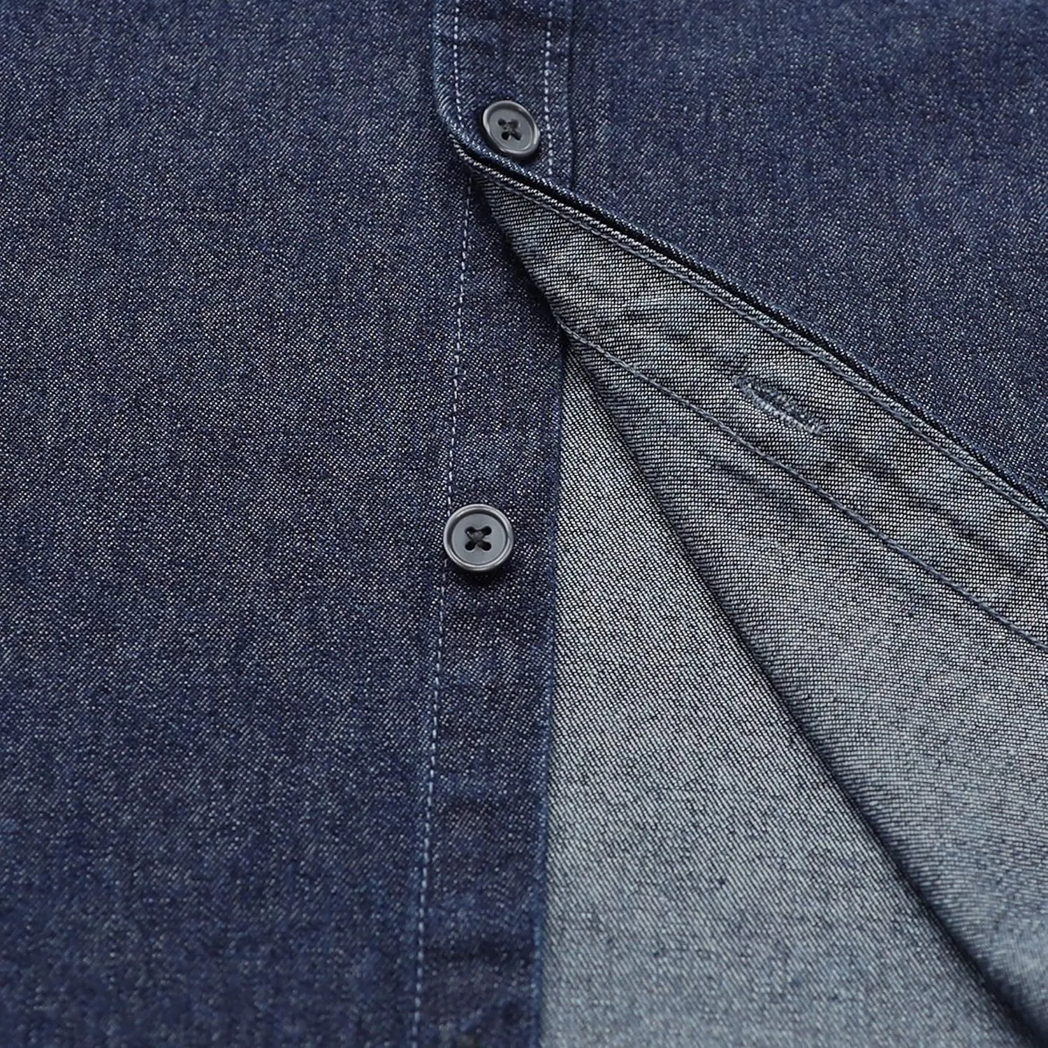 DubinikMens Short Sleeve Button Down Shirts Denim Short Sleeve Shirt Men Two Pocket Western Soft Work Casual Denim Shirt