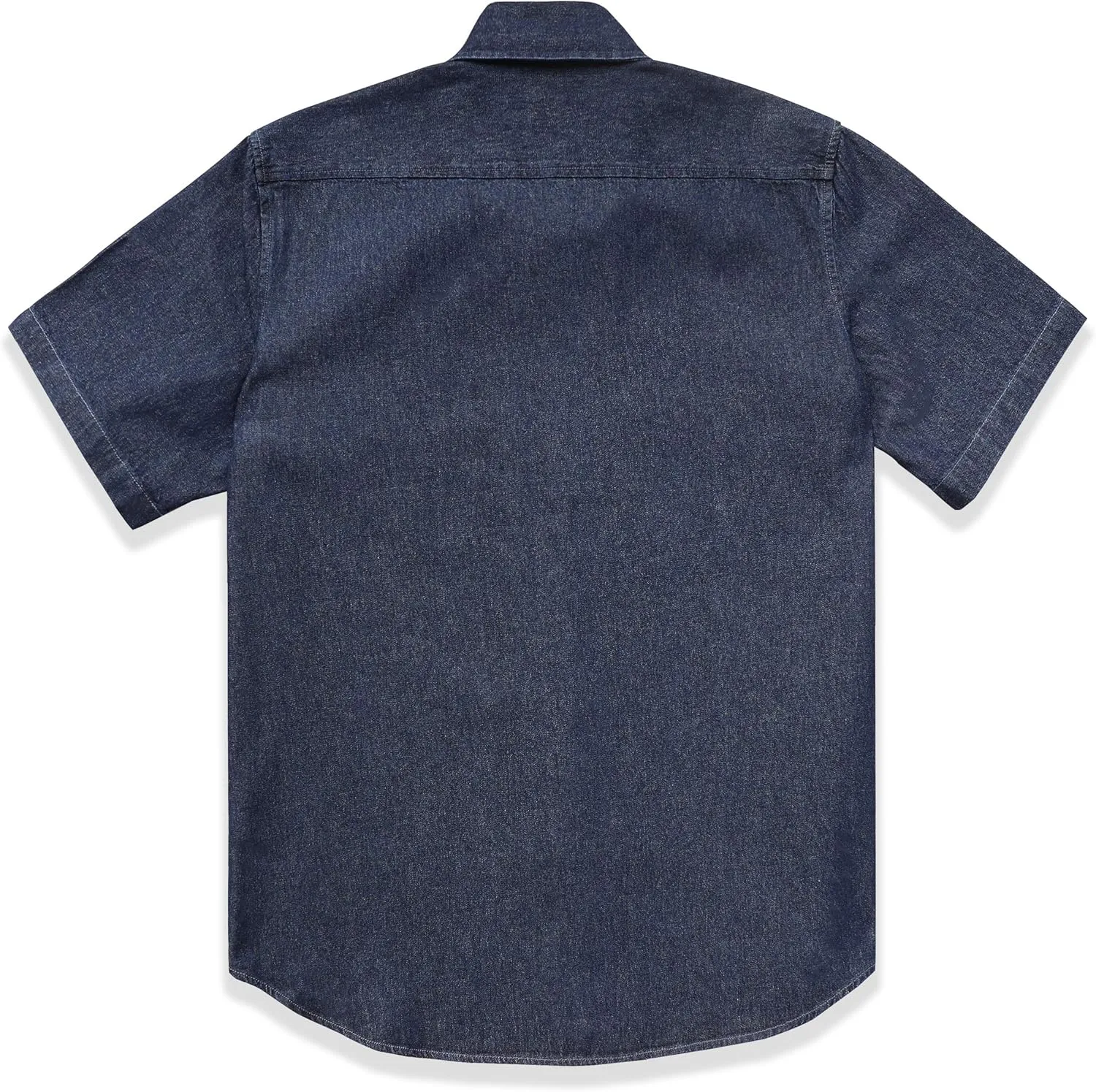 DubinikMens Short Sleeve Button Down Shirts Denim Short Sleeve Shirt Men Two Pocket Western Soft Work Casual Denim Shirt