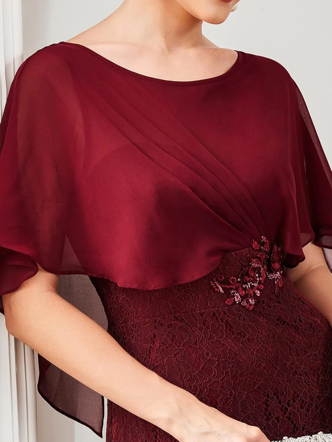 Ever-Pretty Women's Crewneck Bodycon Mermaid Wedding Guest Mother of Bride Dress 0142A
