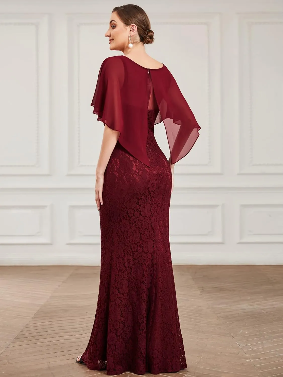 Ever-Pretty Women's Crewneck Bodycon Mermaid Wedding Guest Mother of Bride Dress 0142A