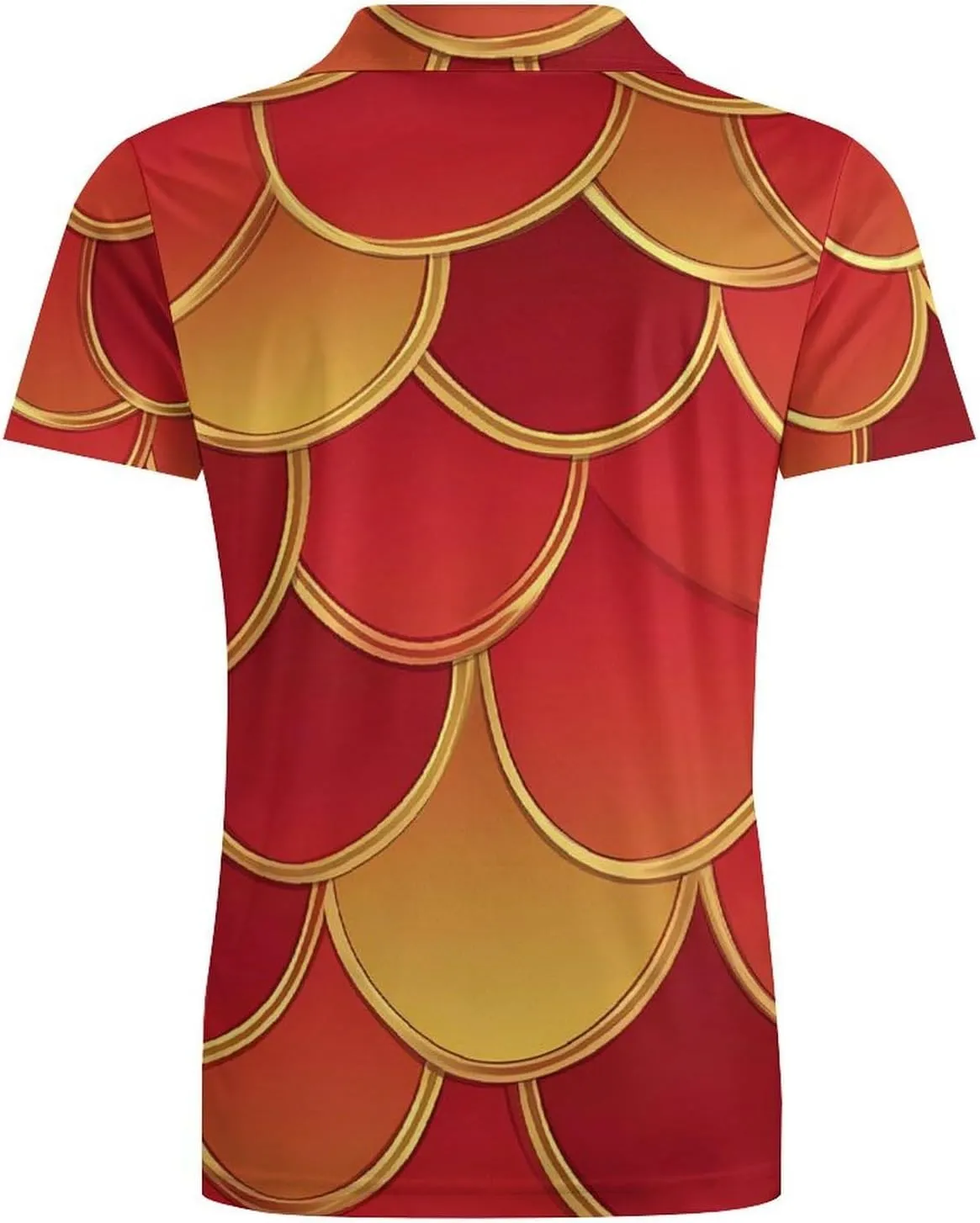 Fish Scale Pattern Men's Polo-Shirt Regular-Fit Short Sleeve Sports Quick Dry Golf Tennis T-Shirt