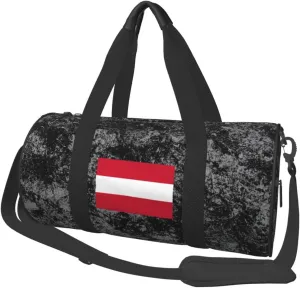 Flag of Austria Convertible Garment Bag with Shoulder Strap, Carry on Garment Duffel Bag for Men Women - Rolling Foldable for Travel Luggage Bags (Black)
