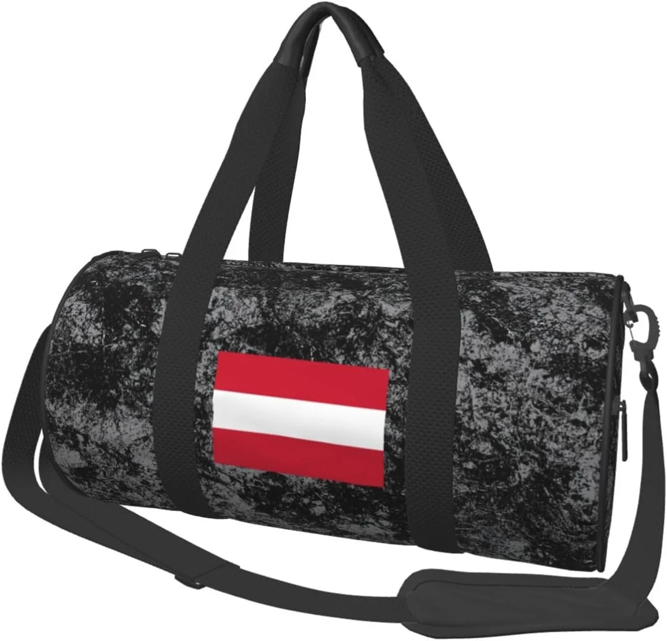 Flag of Austria Convertible Garment Bag with Shoulder Strap, Carry on Garment Duffel Bag for Men Women - Rolling Foldable for Travel Luggage Bags (Black)