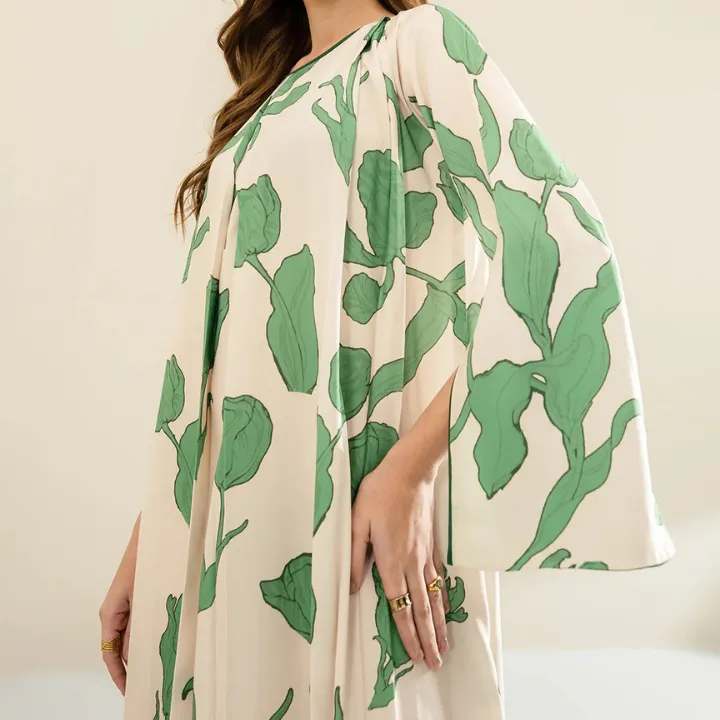 Floral Print Style ELEGANT WEAR Kaftan J5961