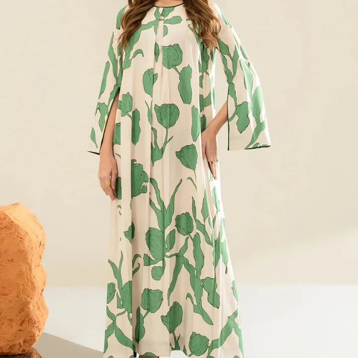Floral Print Style ELEGANT WEAR Kaftan J5961