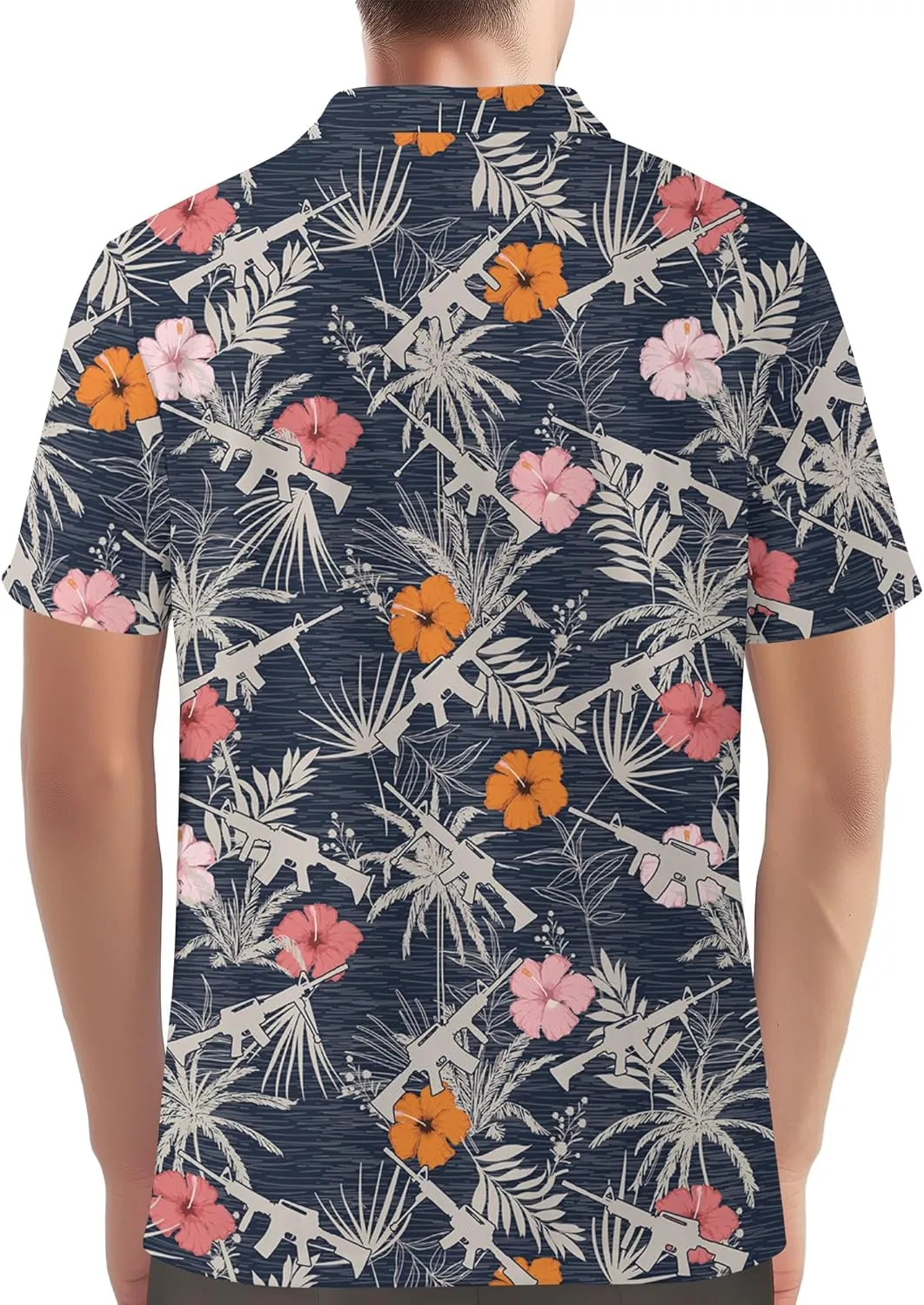 Funny Golf Shirt for Men Hawaiian Print Mens Polo Shirts Summer Polos Gifts