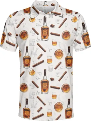Funny Golf Shirt for Men Hawaiian Print Mens Polo Shirts Summer Polos Gifts