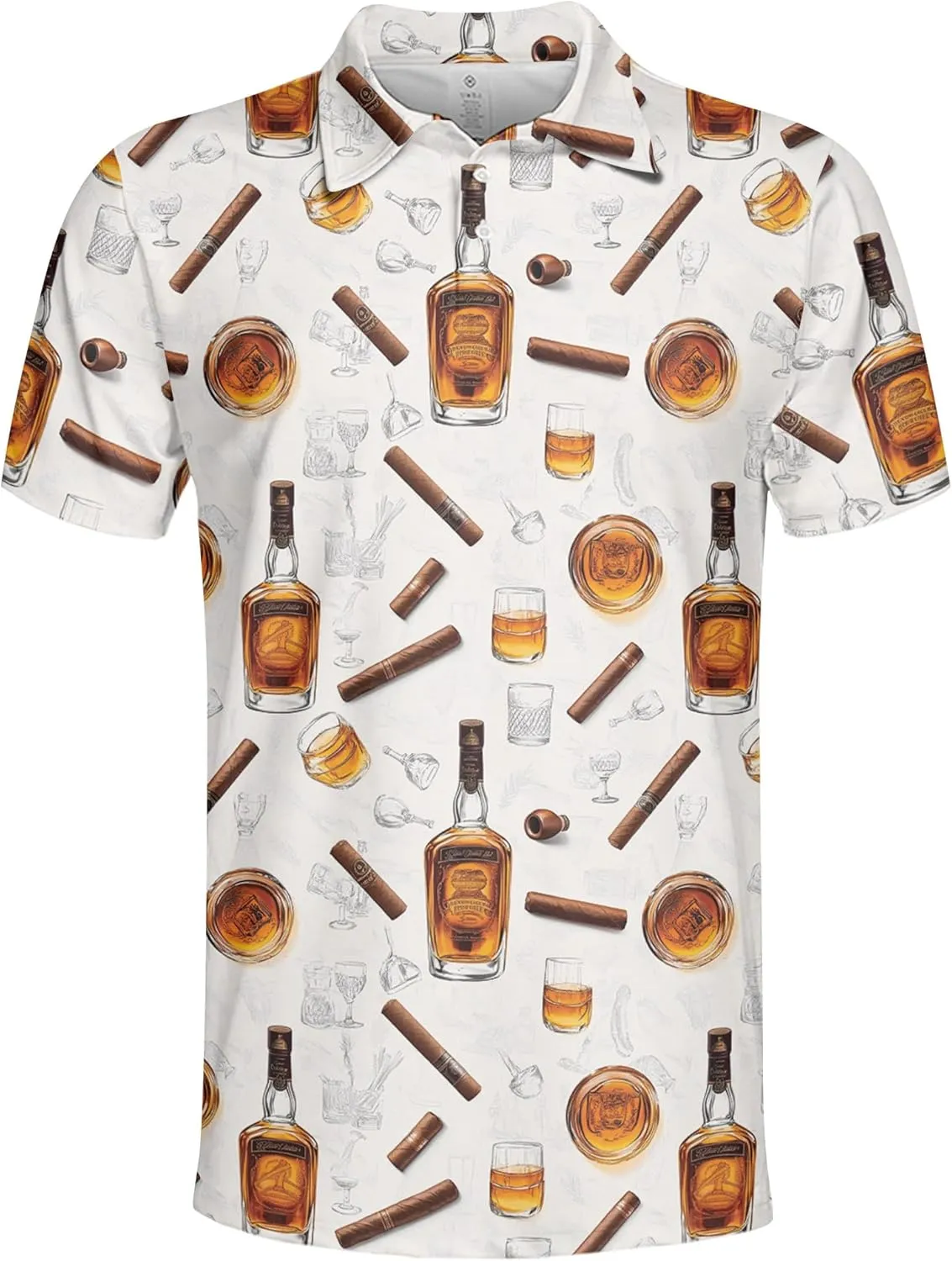 Funny Golf Shirt for Men Hawaiian Print Mens Polo Shirts Summer Polos Gifts