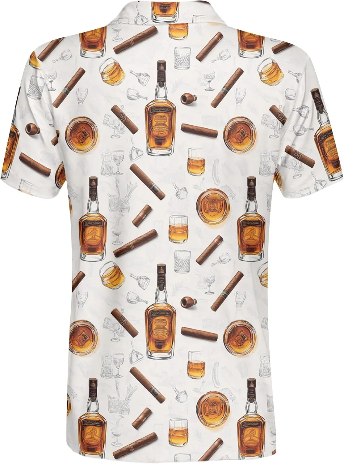 Funny Golf Shirt for Men Hawaiian Print Mens Polo Shirts Summer Polos Gifts