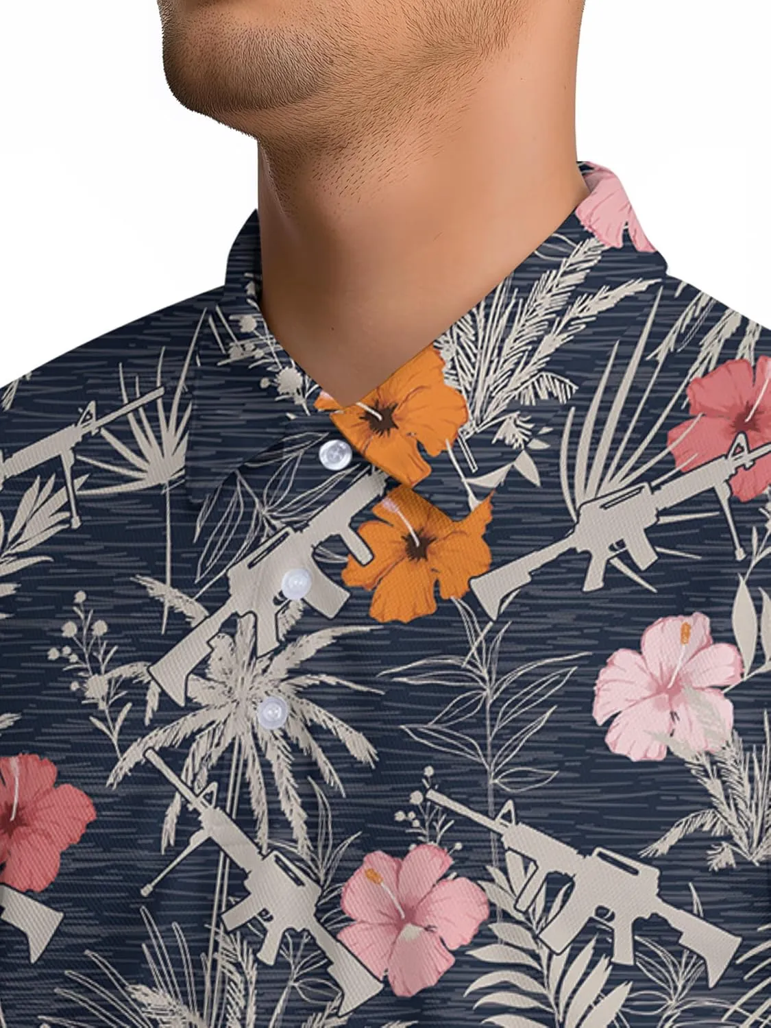 Funny Golf Shirt for Men Hawaiian Print Mens Polo Shirts Summer Polos Gifts