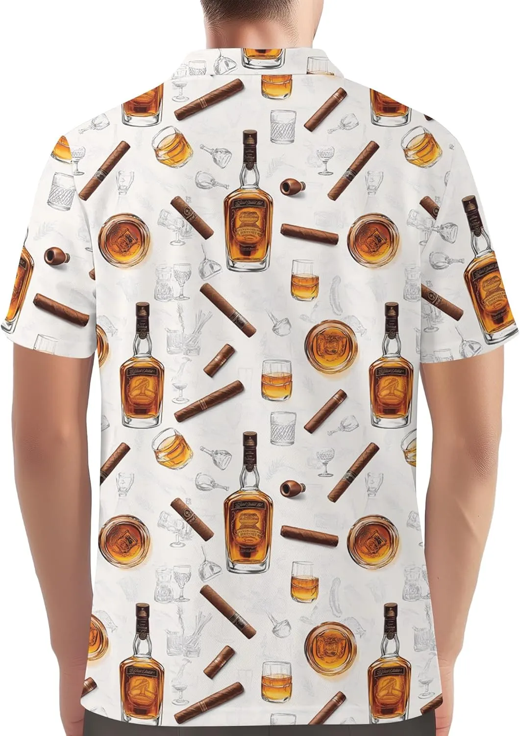Funny Golf Shirt for Men Hawaiian Print Mens Polo Shirts Summer Polos Gifts