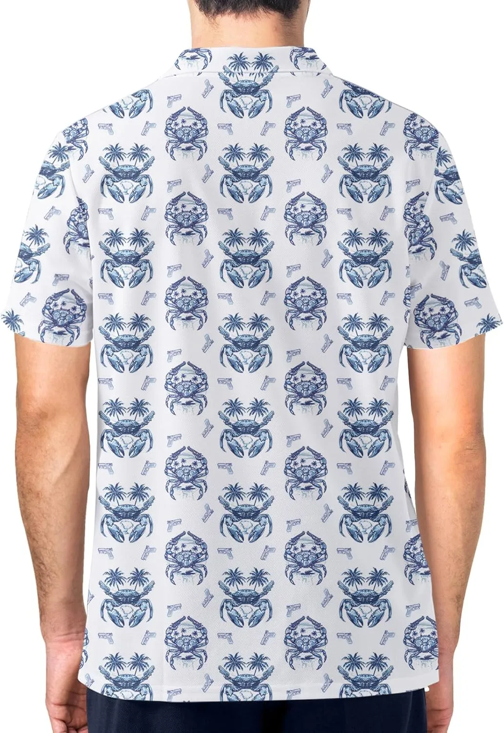 Funny Golf Shirt for Men Tropical Mens Polo Shirts Hawaiian Print Golf Gifts