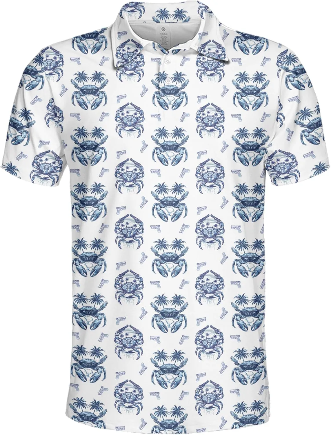 Funny Golf Shirt for Men Tropical Mens Polo Shirts Hawaiian Print Golf Gifts