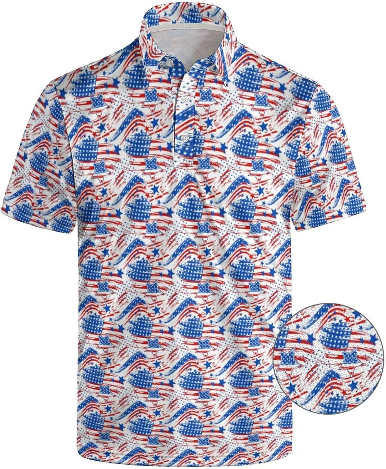 Funny Mens Golf Shirt Moisture Wicking Quick Dry Print Performance Short Sleeve Collared Polo Shirts for Men