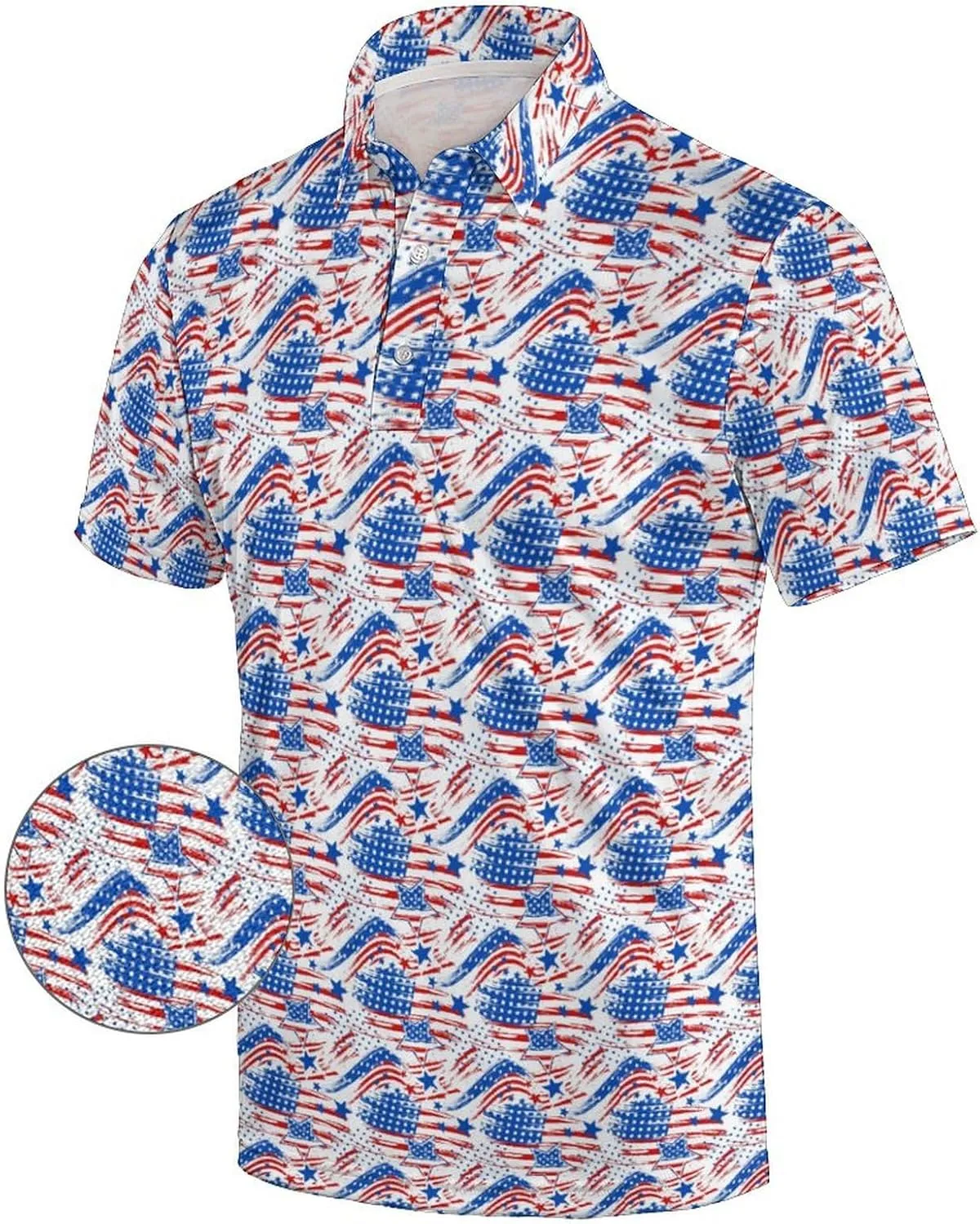 Funny Mens Golf Shirt Moisture Wicking Quick Dry Print Performance Short Sleeve Collared Polo Shirts for Men
