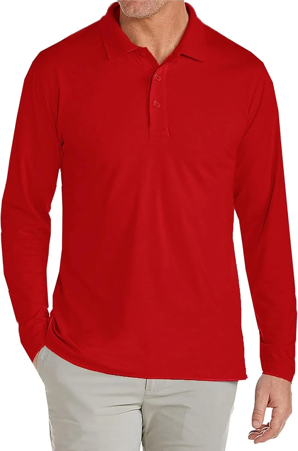 Galaxy by Harvic 4-Pack Men's Modern Fit Long Sleeve Stretch Pique Golf Polo Casual Collared Shirt (S-2XL)