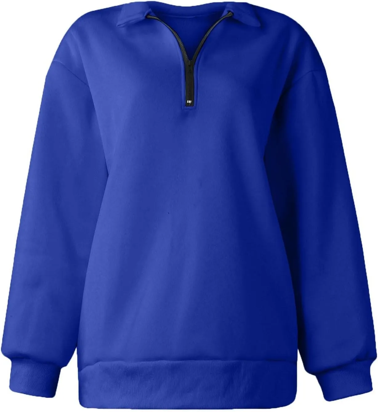 GOFULY Quarter Zip Pullover Women Fleece Fall Long Sleeve Lapel Collar Oversized Sweatshirt Drop Shoulder Shirt Winter Clothe
