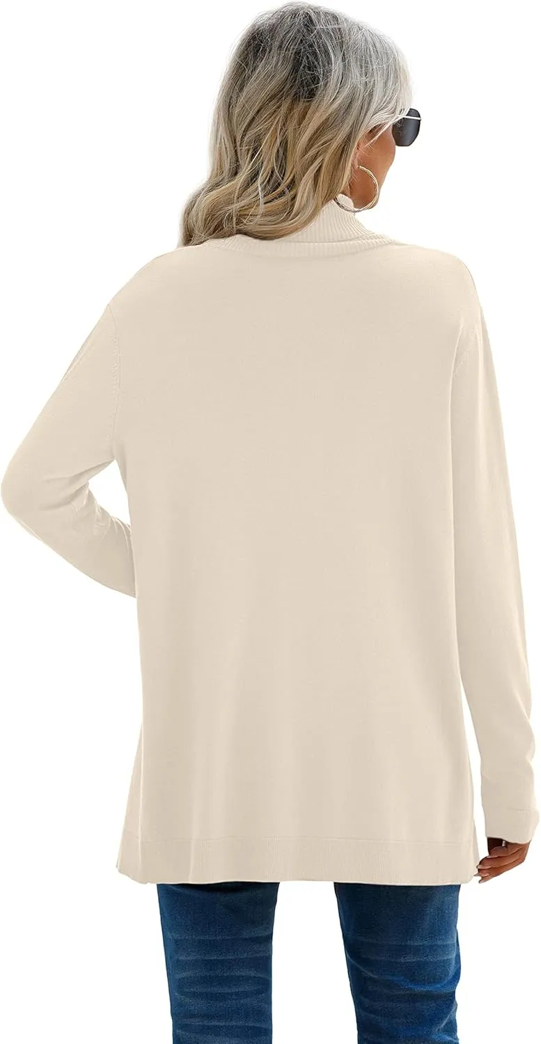 GRECERELLE Women's Long Sleeve Open Front Lightweight Casual Business Dressy Cardigan Sweater Fall Winter