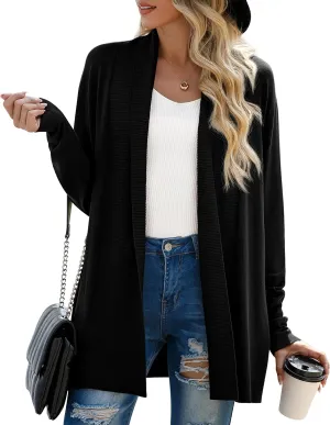 GRECERELLE Women's Long Sleeve Open Front Lightweight Casual Business Dressy Cardigan Sweater Fall Winter
