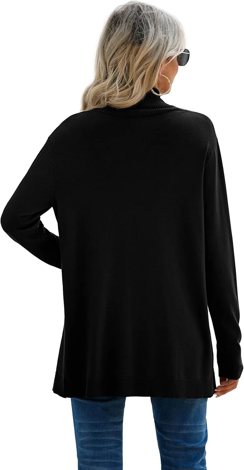 GRECERELLE Women's Long Sleeve Open Front Lightweight Casual Business Dressy Cardigan Sweater Fall Winter