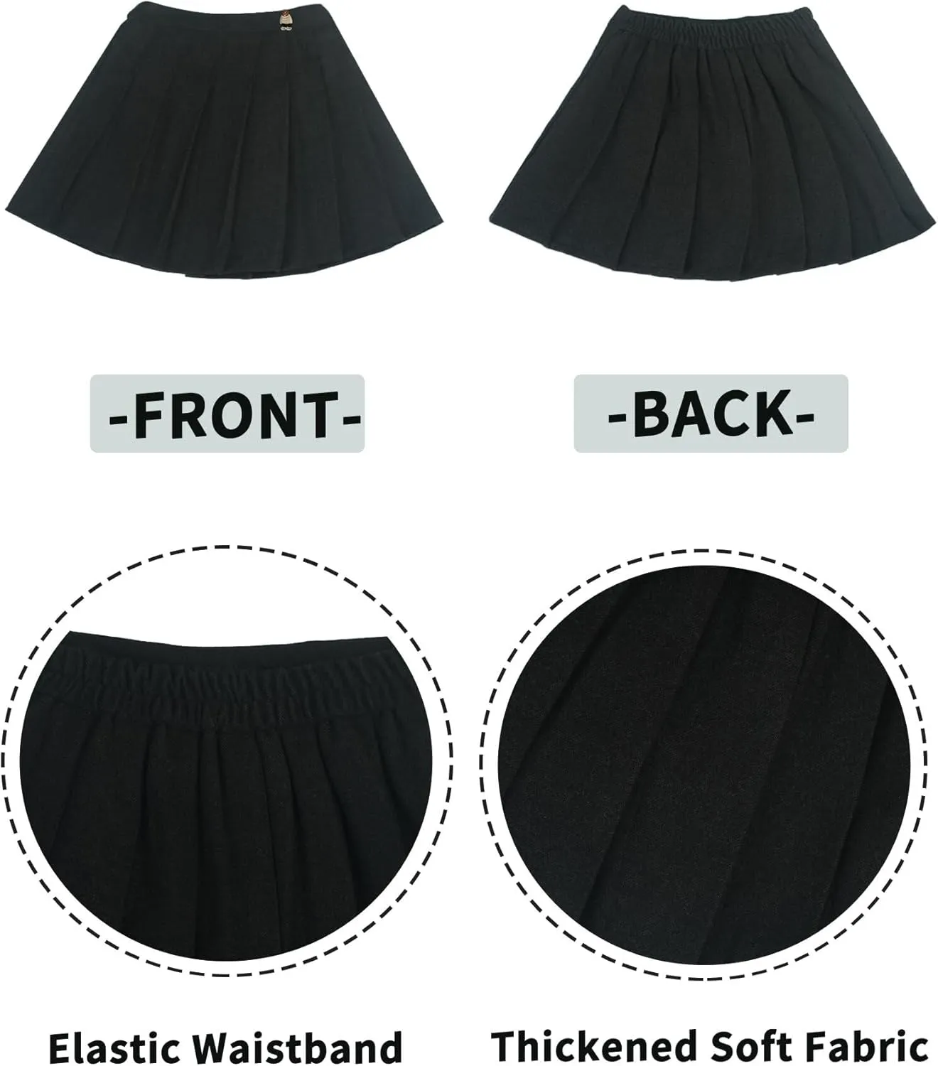 Happy Cherry Girls Pleated Mini Skirt School Uniform Plaid Skirts High Waist Mini A-Line Skirt Tartan Skirt