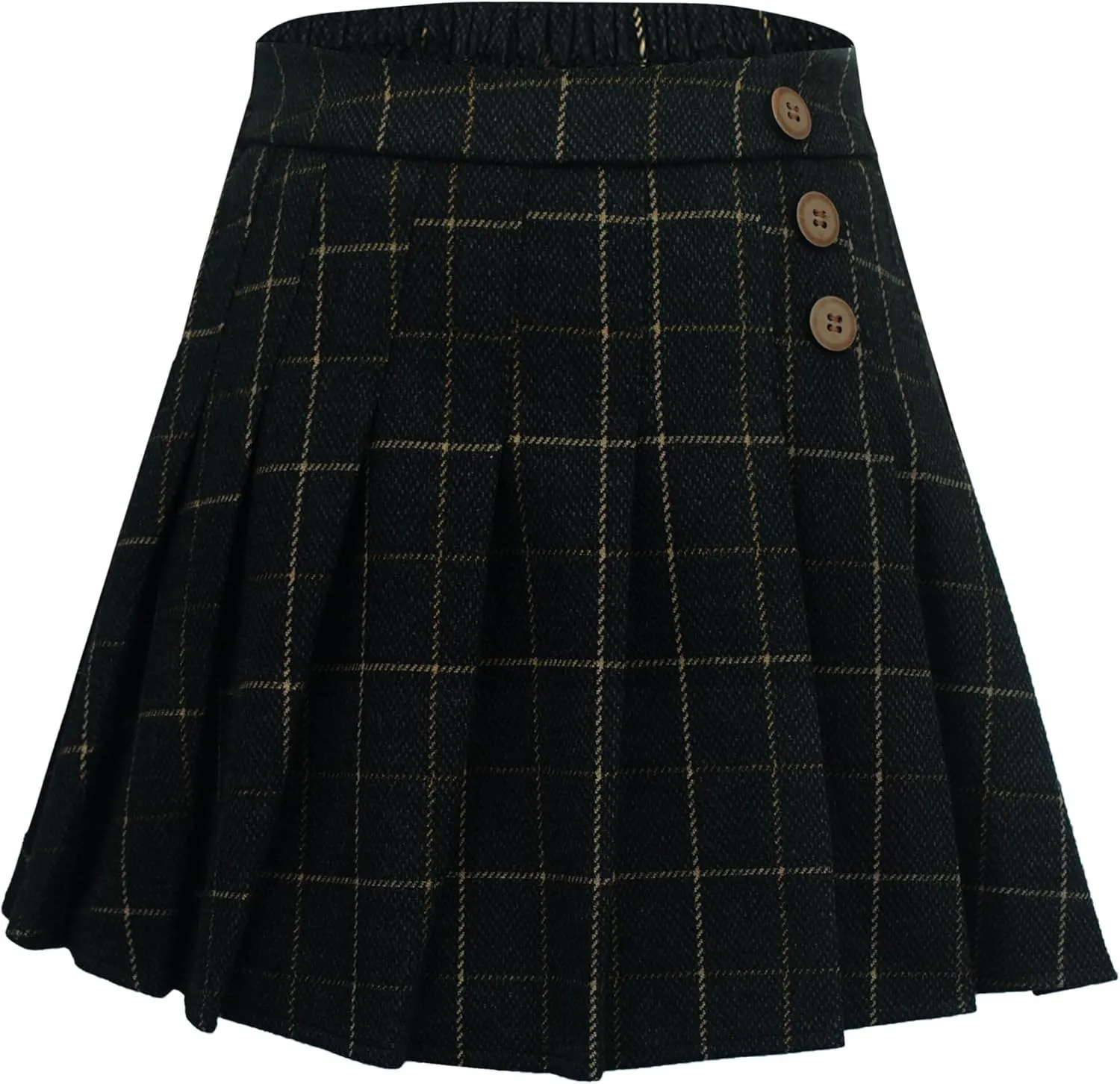 Happy Cherry Girls Pleated Mini Skirt School Uniform Plaid Skirts High Waist Mini A-Line Skirt Tartan Skirt