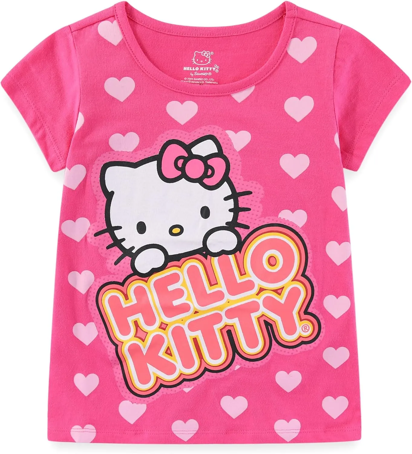 Hello Kitty Sanrio Girls 4 Pack Short Sleeve T-Shirt for Little and Big Kids