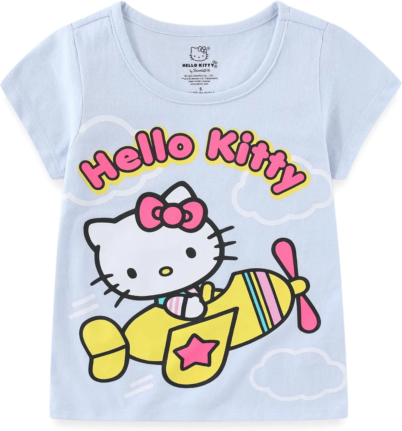 Hello Kitty Sanrio Girls 4 Pack Short Sleeve T-Shirt for Little and Big Kids