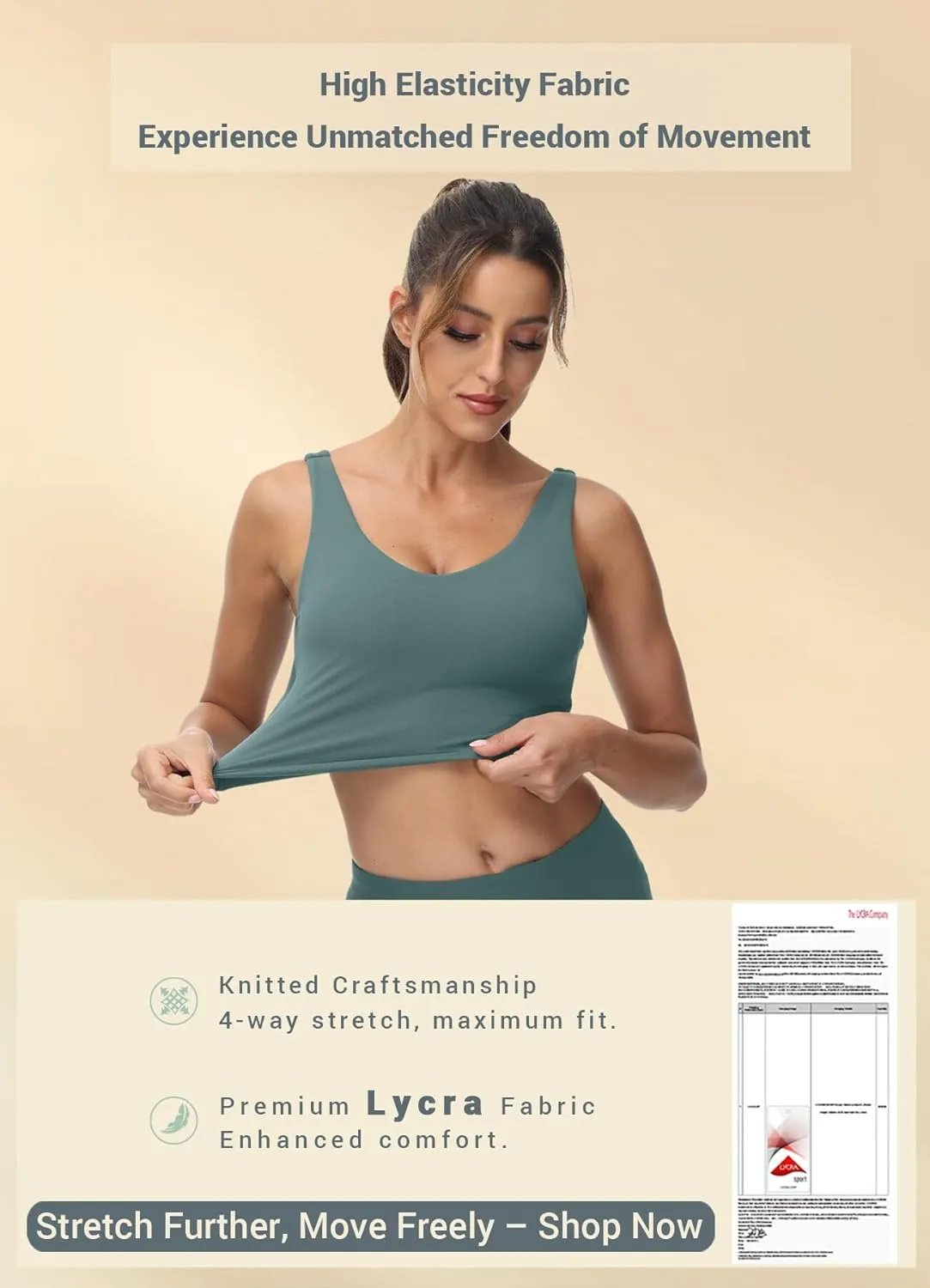High Neck Sports Bra for Women Longline Full Coverage Sports Bras Medium Impact Padded Workout Crop Tops for Yoga Gym