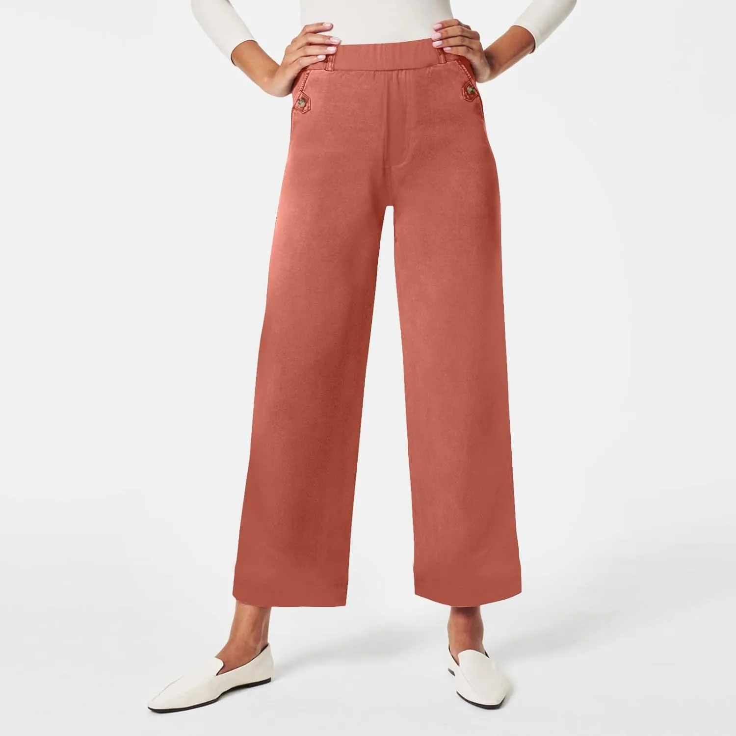 High Waisted Work Pants for Women Winter Convertible Business Sweatpants with Pockets Wide Leg Flare Leggings