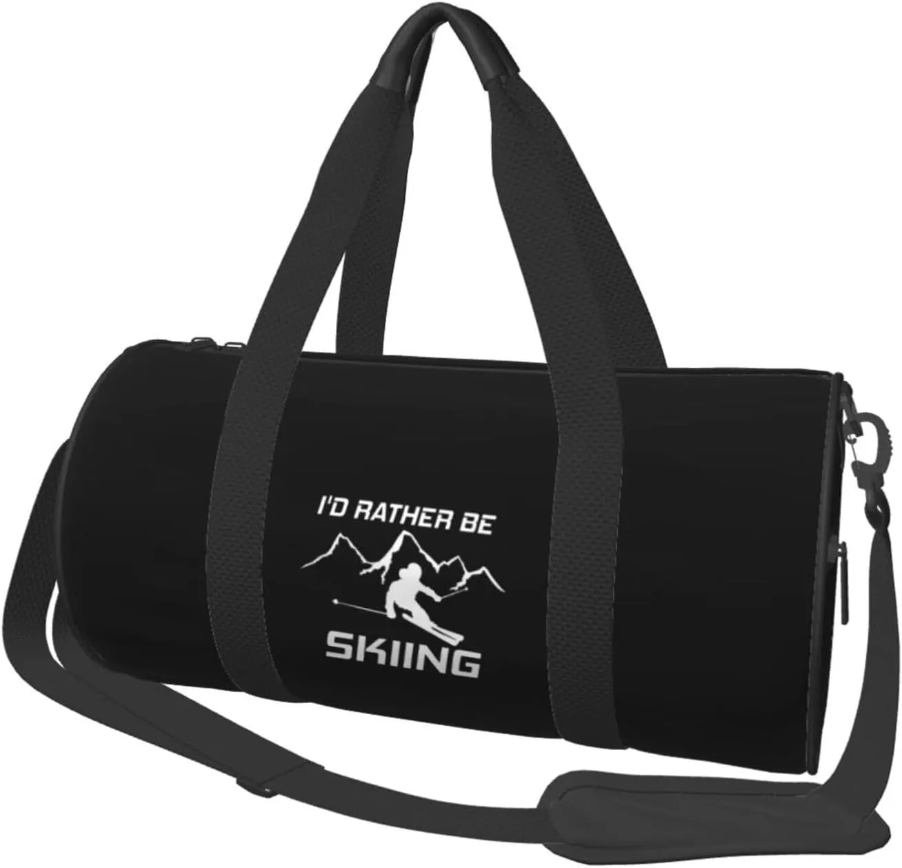 I'd Rather Be Skiing Ski Skis Snow Convertible Garment Bag with Shoulder Strap, Carry on Garment Duffel Bag for Men Women - Rolling Foldable for Travel Luggage Bags (Black)