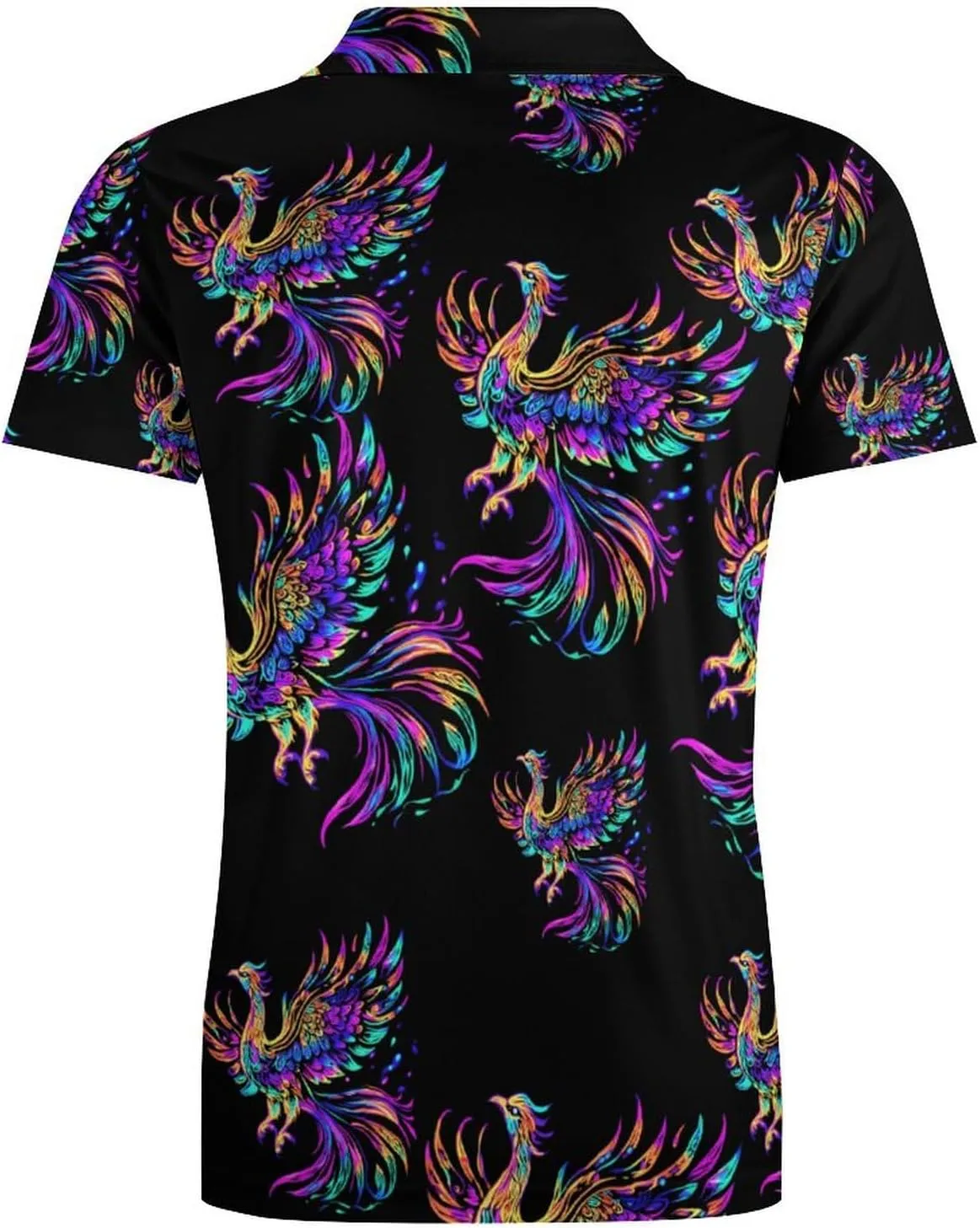 Iridescent Bird Men's Polo-Shirt Regular-Fit Short Sleeve Sports Quick Dry Golf Tennis T-Shirt