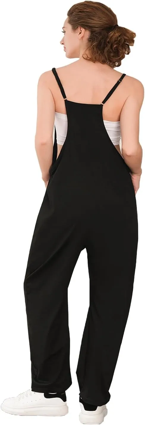 Jumpsuits for Women 3 PACK Casual Summer Rompers Sleeveless Loose Spaghetti Strap Baggy Overalls Jumpers with Pockets