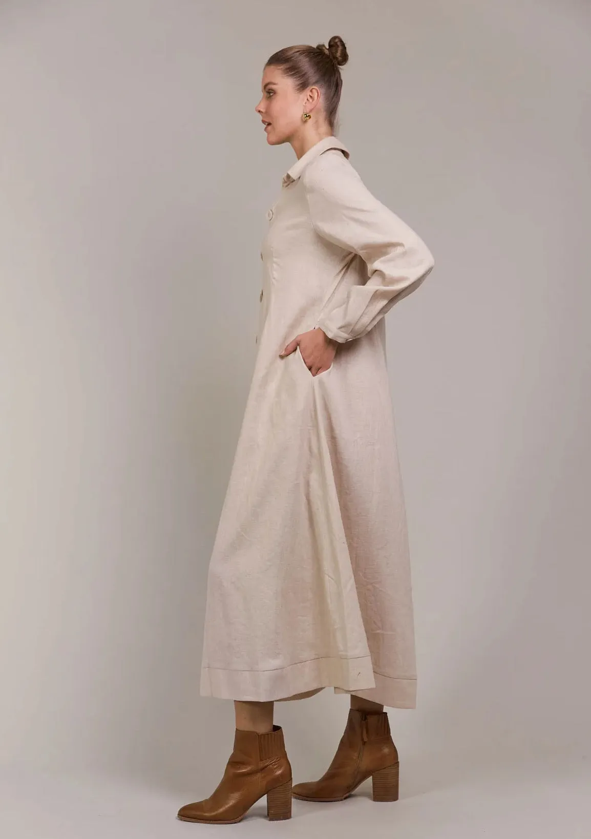 LAAX SHIRT DRESS - ECRU