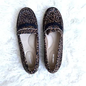 Lands End Animal Print Textured Loafers- Size 10