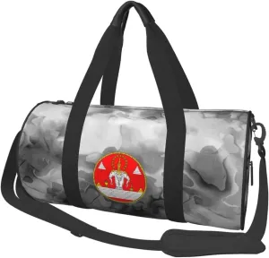 Laos Three Headed Elephant Convertible Garment Bag with Shoulder Strap, Carry on Garment Duffel Bag for Men Women - Rolling Foldable for Travel Luggage Bags (Black)