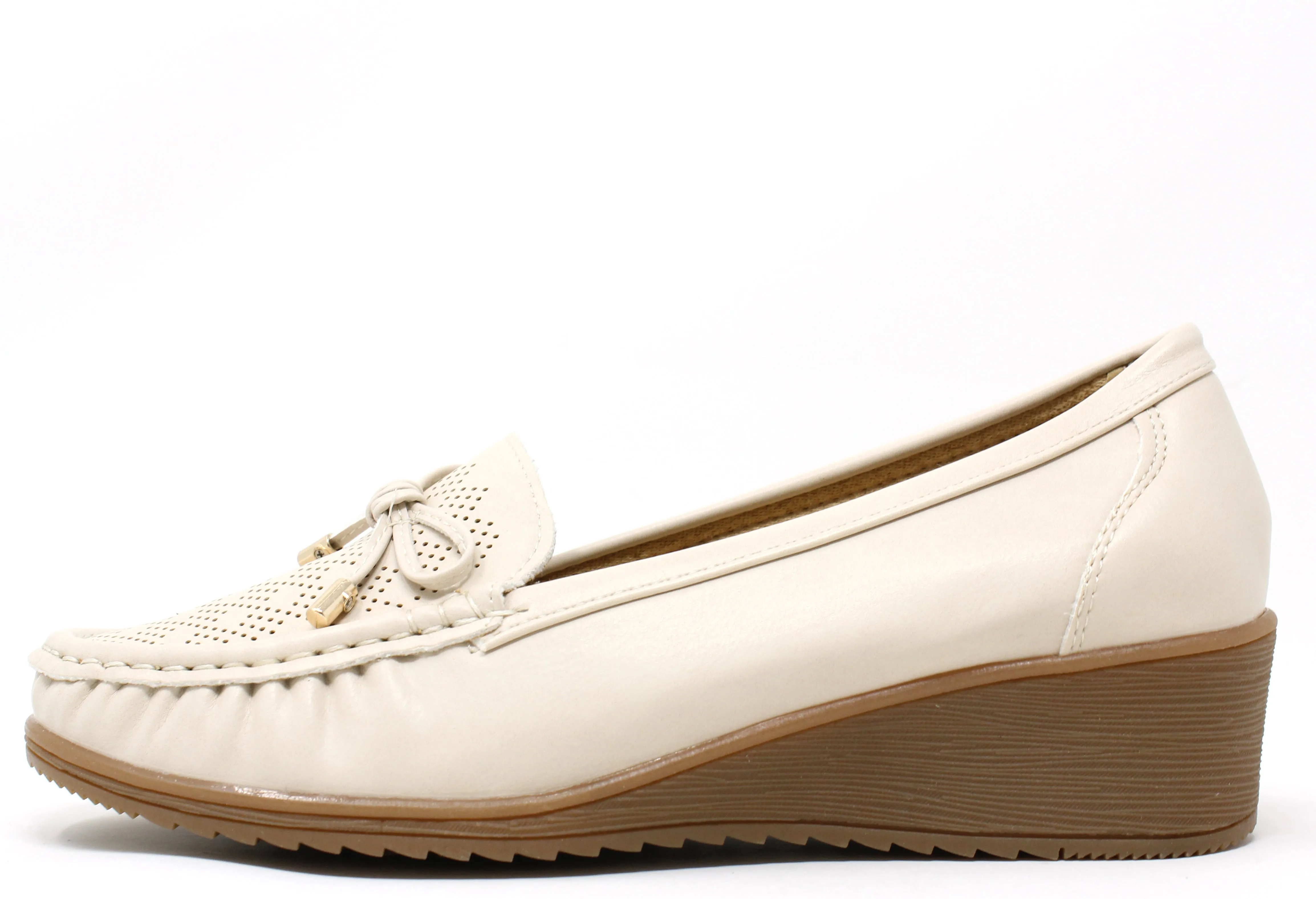Laser Cut Wedge Loafer