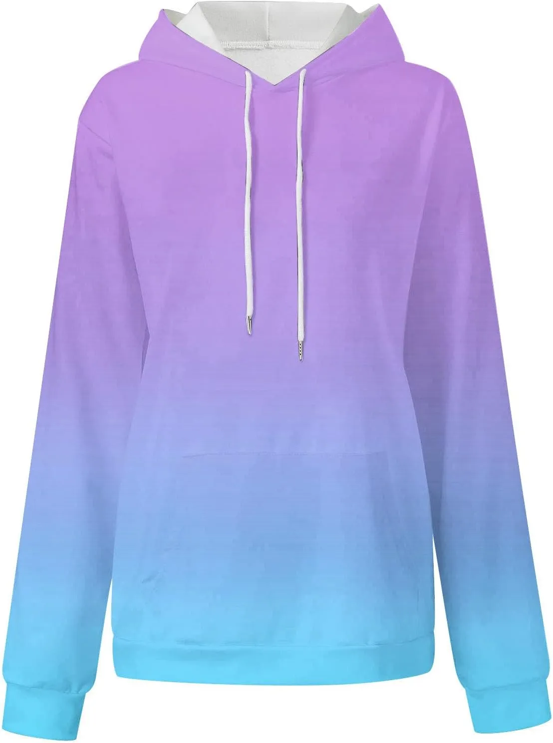 LRMQS Womens Fall Fashion 2024 Trendy Oversized Hoodie Sweatshirts Gradient Color Casual Drawstring Hoodies Pullover Clothes