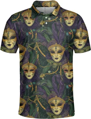 Mardi Gras Polo Shirts for Men Women - Carnival Mens Polo Shirt Short Sleeve Golf Shirts Dry Fit Casual Tennis T-Shirt S24