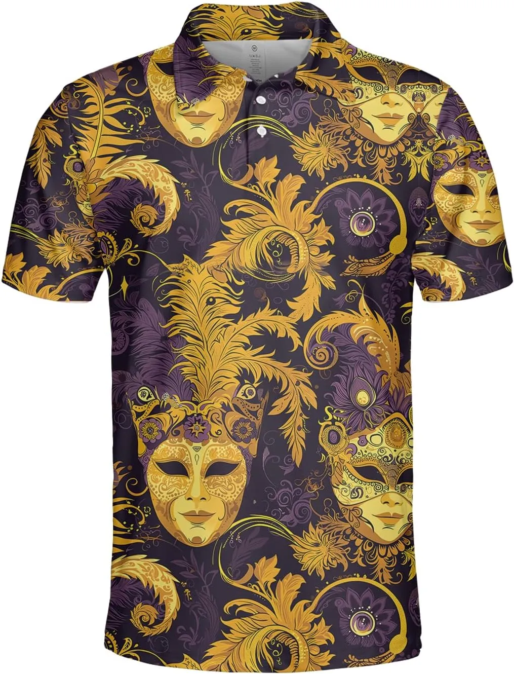 Mardi Gras Polo Shirts for Men Women - Carnival Mens Polo Shirt Short Sleeve Golf Shirts Dry Fit Casual Tennis T-Shirt S24