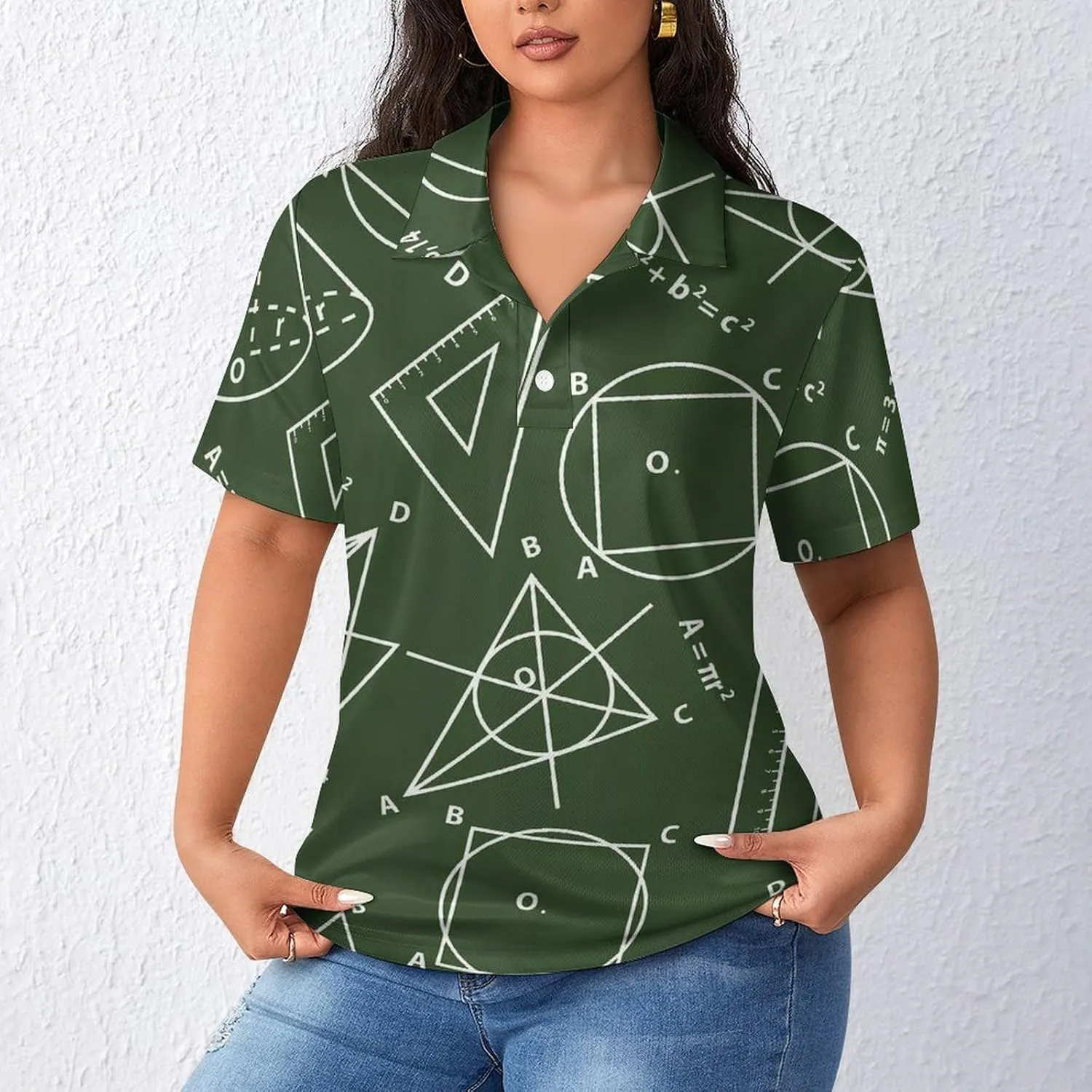 Math Science Women's Polo Shirt Short Sleeve T Shirts Tennis Tee Casual Tops
