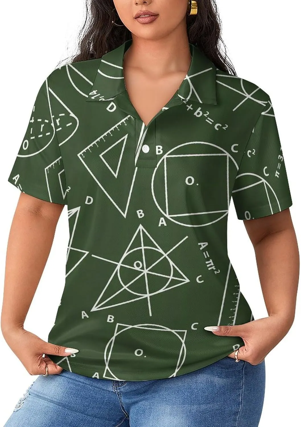 Math Science Women's Polo Shirt Short Sleeve T Shirts Tennis Tee Casual Tops