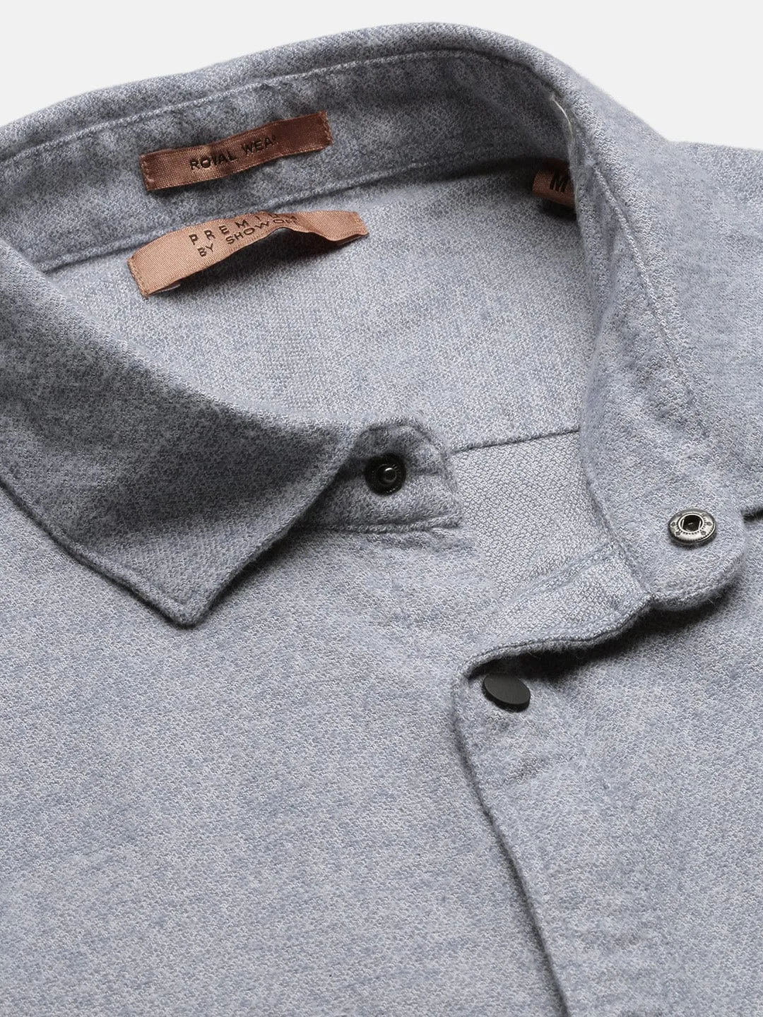 Men Blue Standard Textured Slim Fit Cotton Casual Shirt