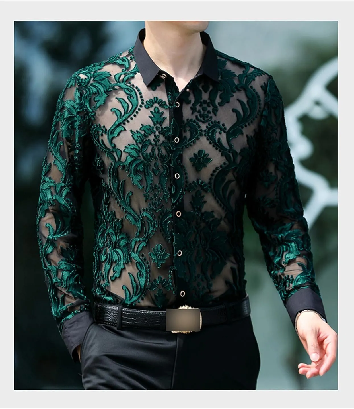 Men Women See Through Shirts Sexy Short Sleeve Night Club Fishnet Lace Shirt