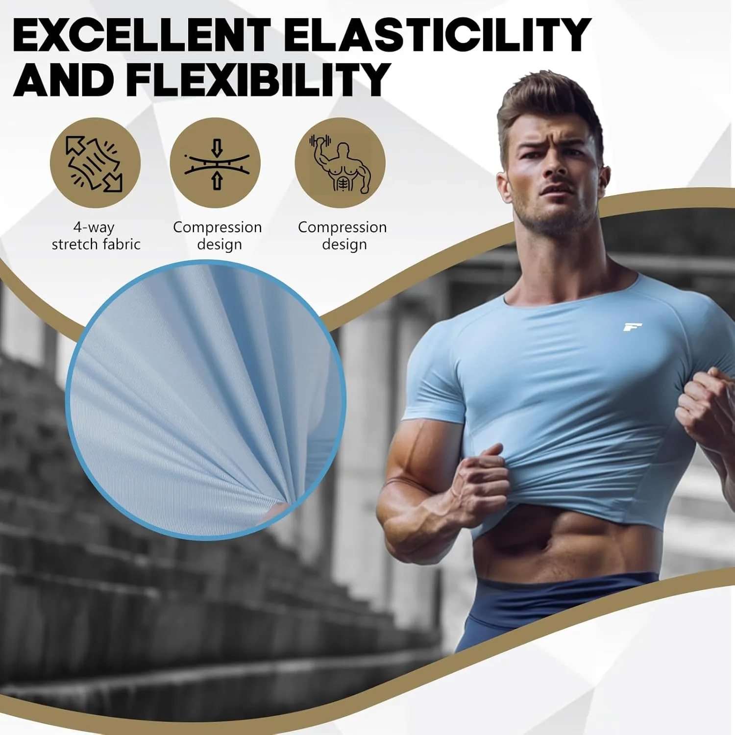 Mens 2-Pack Short-Sleeve Cooling Shirts with UPF 50  UV Sun Protection, Quick Dry for Fitness & Running