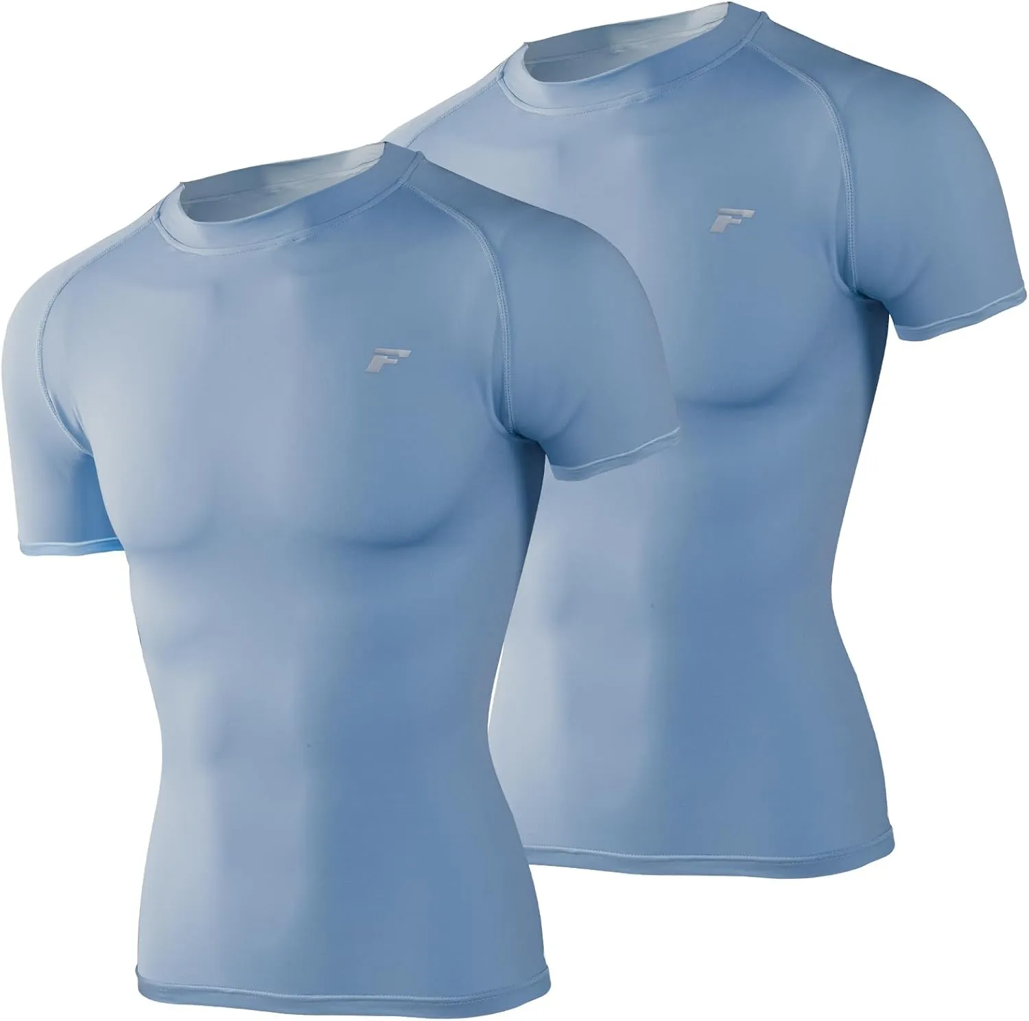 Mens 2-Pack Short-Sleeve Cooling Shirts with UPF 50  UV Sun Protection, Quick Dry for Fitness & Running